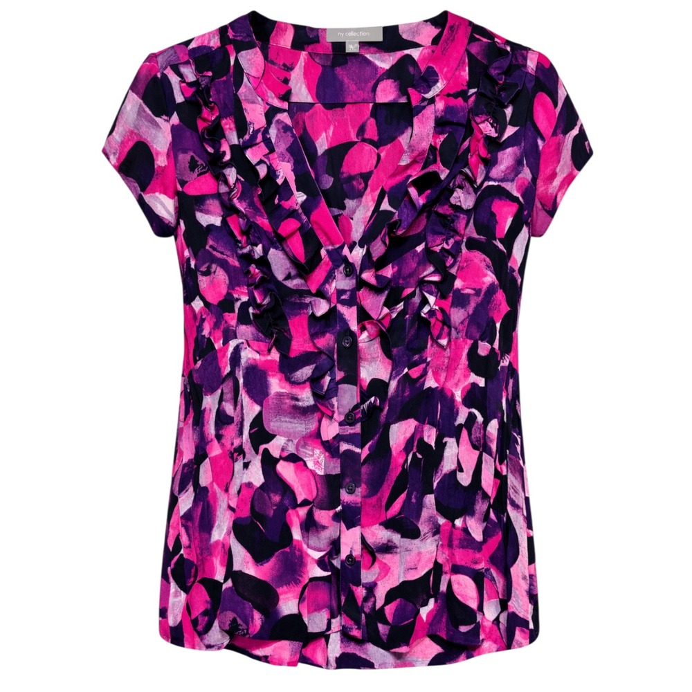 Y2K Romantic Coquette Babydoll Ruffle Top Women Size XL Dark Academia Artsy